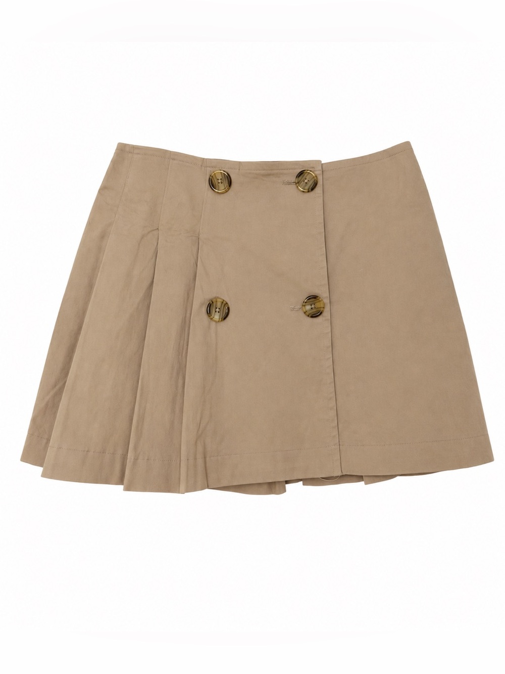 NWT Maeve Anthropologie Reworked Pleated Mini Skirt Khaki - Size 10